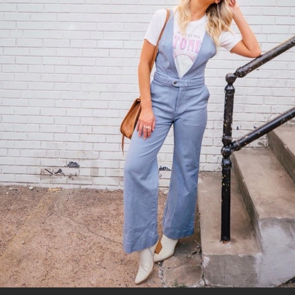 Chaser Pants - NEW CHASER Blue Sleeveless Wide Leg Jumpsuit